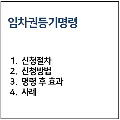 임차권등기명령 방법