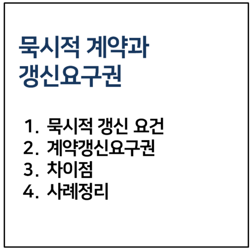 묵시적 계약과 갱신요구권