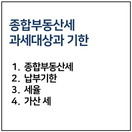 종합부동산세 과세대상과 납부기한